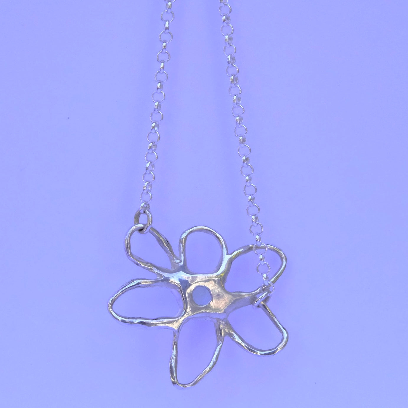 Green Tourmaline Flower Pendant